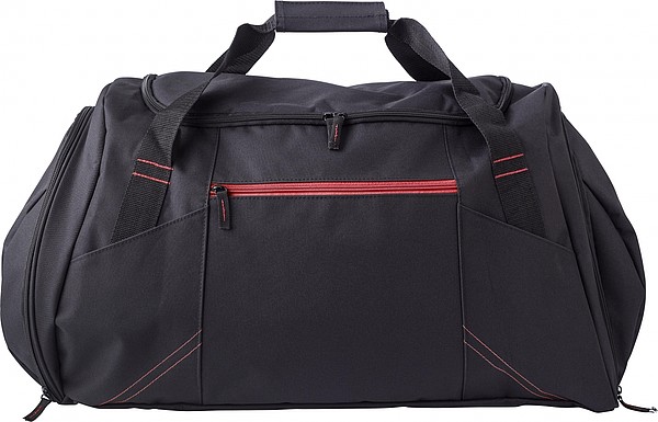 TRIKATA Černá cestovní taška s červeným detaily