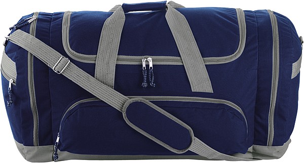 TUVALU Sportovní cestovní taška s množstvím přihrádek, modrá