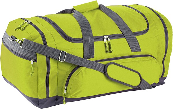 TUVALU Sportovní cestovní taška s množstvím přihrádek, zelená