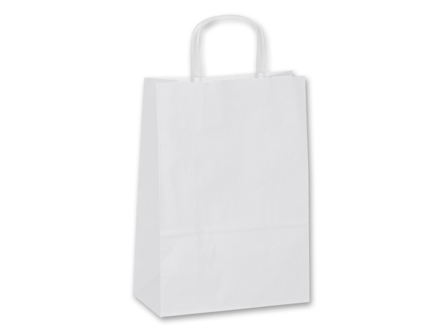 TWISTER papírová dárková taška,23x10x32 cm, Bílá