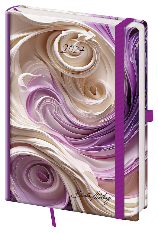 Týdenní diář A5 Vario Matragi Violet s gumičkou