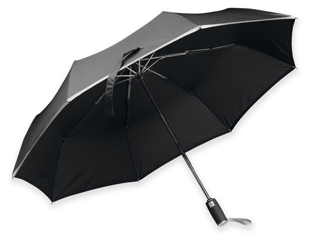 UMA polyesterový skládací deštník, open/close, 8 panelů, SANTINI, Černá