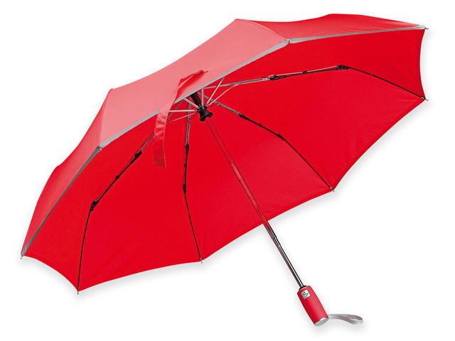 UMA polyesterový skládací deštník, open/close, 8 panelů, SANTINI, Červená