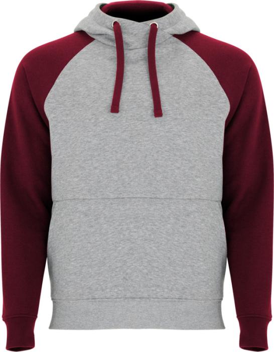 Unisex dvoubarevná mikina ROLY BADET, šedá/vínová XS
