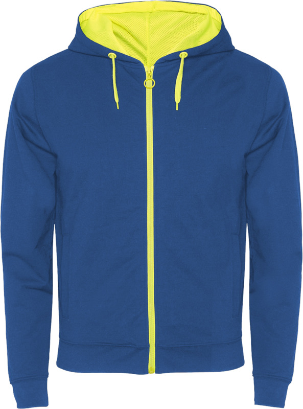 Unisex mikina ROLY FUJI, královská modrá/žlutá, XL