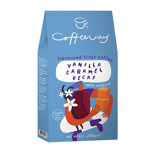 VAKOFE -COFFEEWAY Vanilla - Caramel Decaffeinated mletá 200g