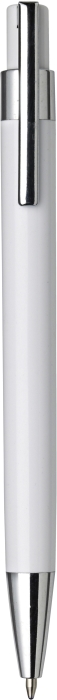 VALTR Plastové kuličkové pero s kovovým klipem, černá náplň, bílé