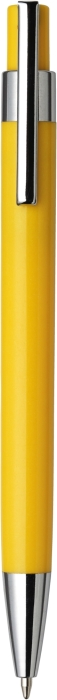 VALTR Plastové kuličkové pero s kovovým klipem, černá náplň, žluté