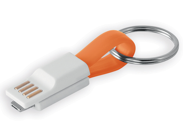 VENDEL přívěsek na klíče s micro USB kabelem, Oranžová
