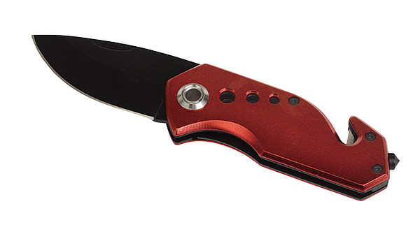 VIDAS Kapesní nůž s řezákem na bezpečnostní pás, červený
