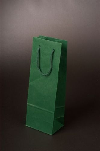 VINIE Papírová taška na láhev vína 12x39x9 cm, zelená