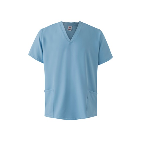 VL FLORA. Tunika s krátkými rukávy (140 g/m²) vyrobená ze 100 % mikrovlákna, pastelově modrá, 2XL