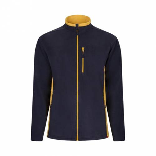 VL GERAS. Dvoubarevná fleecová bunda (220 g/m²) z polyesteru (100 %), modrá, 2XL
