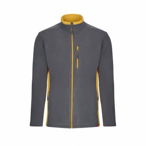 VL GERAS. Dvoubarevná fleecová bunda (220 g/m²) z polyesteru (100 %), šedá, 2XL