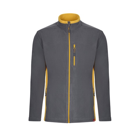 VL GERAS. Dvoubarevná fleecová bunda (220 g/m²) z polyesteru (100 %), šedá, 2XL