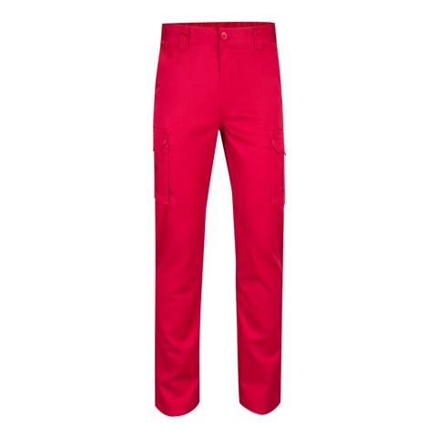 VL LUGH. Strečové kalhoty s mnoha kapsami (240 g/m²) z bavlny (46 %), EME (38 %) a polyesteru (16 %), červená, 34