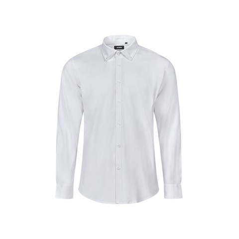 VL PRITHVI MAN. Pánská oxfordská košile (180 g/m²) z bavlny (50 %), polyesteru (45 %) a elastanu (5 %), bílá, 2XL