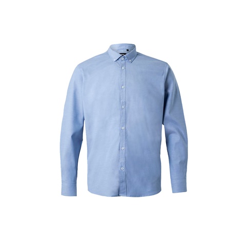 VL PRITHVI MAN. Pánská oxfordská košile (180 g/m²) z bavlny (50 %), polyesteru (45 %) a elastanu (5 %), modrá, 2XL