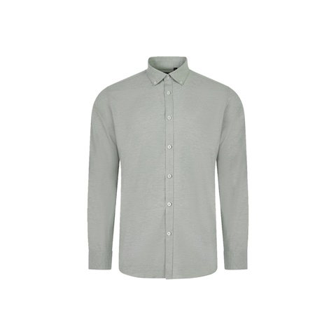 VL PRITHVI MAN. Pánská oxfordská košile (180 g/m²) z bavlny (50 %), polyesteru (45 %) a elastanu (5 %), zelená, 2XL