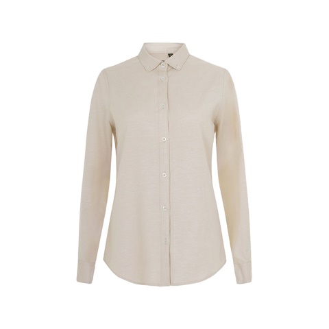 VL PRITHVI WOMEN. Dámská oxfordská košile (180 g/m²) z bavlny (50 %), polyesteru (45 %) a elastanu (5 %), světlá přírodní, 2XL