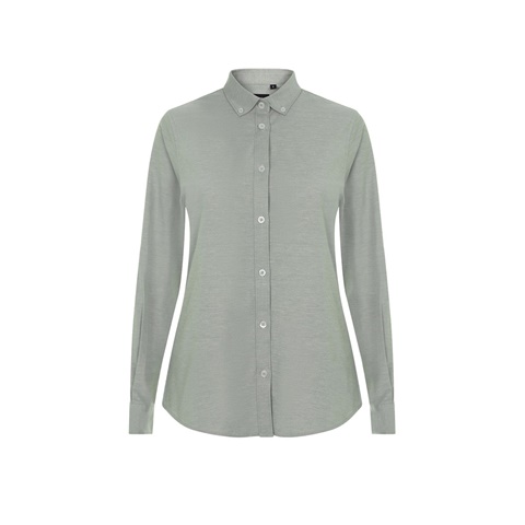 VL PRITHVI WOMEN. Dámská oxfordská košile (180 g/m²) z bavlny (50 %), polyesteru (45 %) a elastanu (5 %), zelená, 2XL