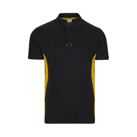 černá VL SUPAY. Dvoubarevná piké polokošile (180 g/m²), krátký rukáv, z bavlny (60 %) a polyesteru (40 %), černá, 2XL