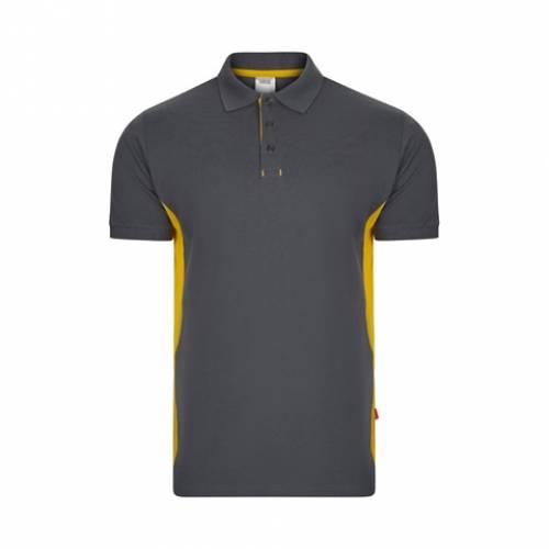 VL SUPAY. Dvoubarevná piké polokošile (180 g/m²), krátký rukáv, z bavlny (60 %) a polyesteru (40 %), šedá, 2XL