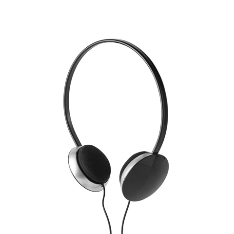 černá VOLTA. Sluchátka s 1.2m ABS kabelem, černá