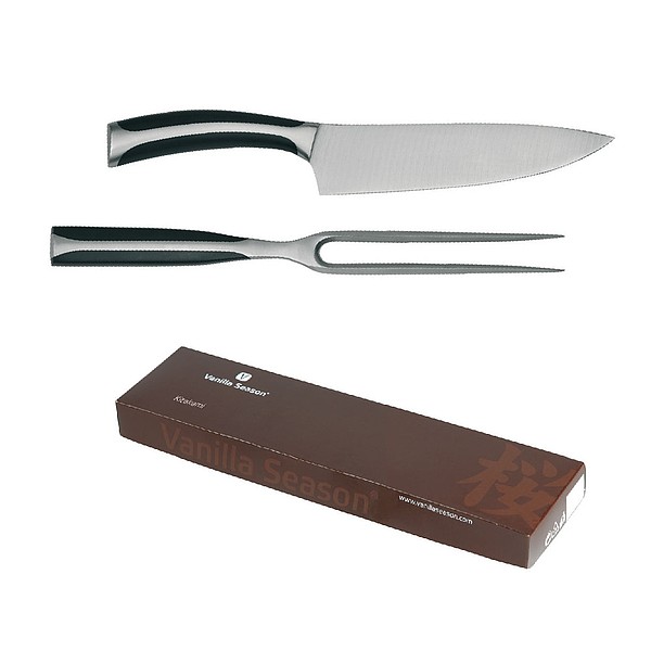 VS KITAKAMI sada servírovací vidličky a nože, japonská ocel