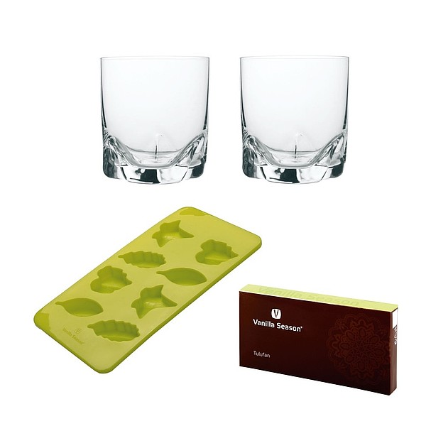 VS TULUFAN ICE SET Sada silikonové formy a 2 skleniček, zelená