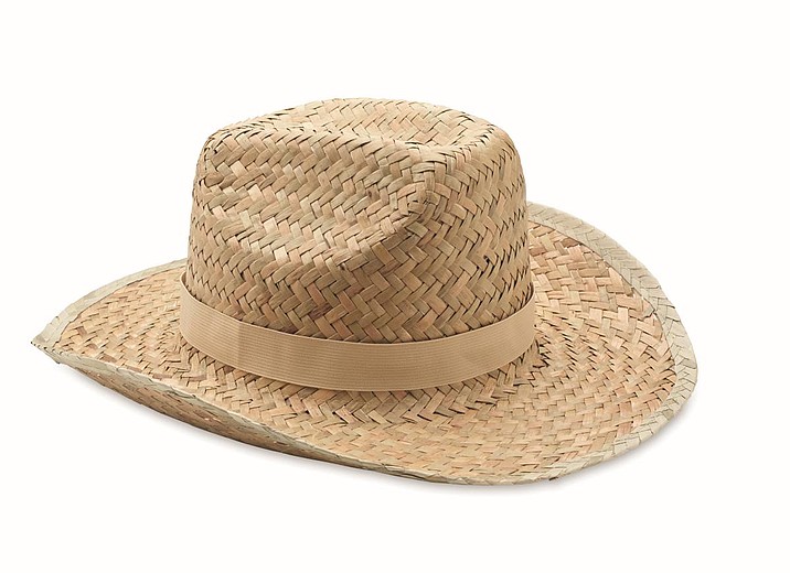 WALKER Přírodní slaměný klobouk s béžovým páskem