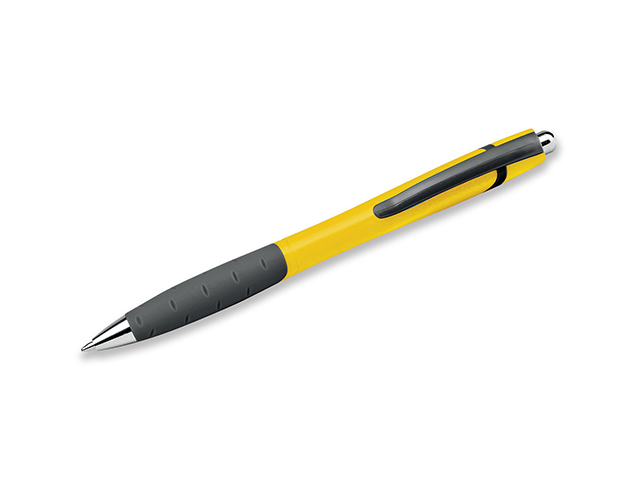 WAVE plastové kuličkové pero, modrá náplň, Žlutá