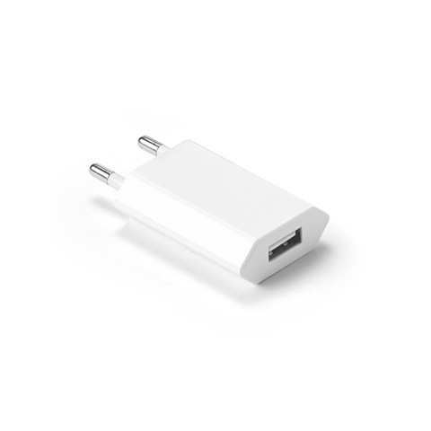 WOESE. Napájecí adaptér USB-A 5W ze recyklovaného ABS (100% rABS), bílá