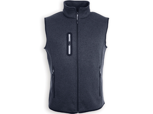 WOOLLY VEST MEN pánská vesta, 280 g/m2, vel. S, JAMES NICHOLSON, Šedý melír