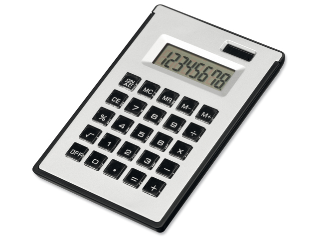 ZIGGY duální kalkulačka s 8místným displejem s kul. perem a lep. papírky, Saténově stříbrná