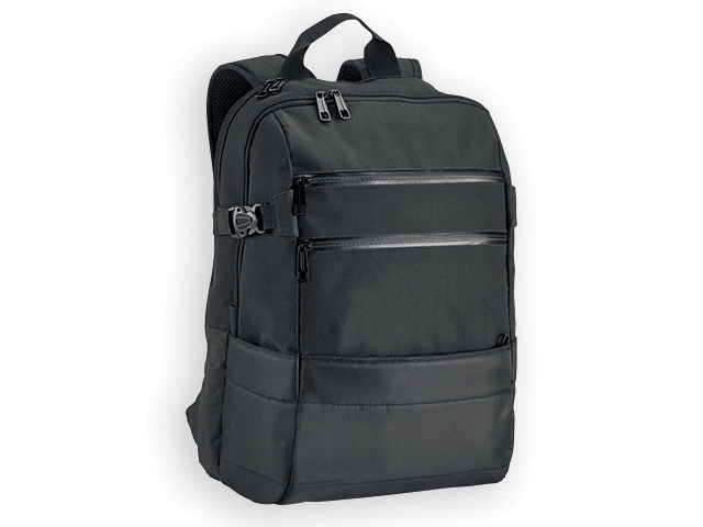 ZIPPERS polyesterový batoh na notebook, 840D, Černá