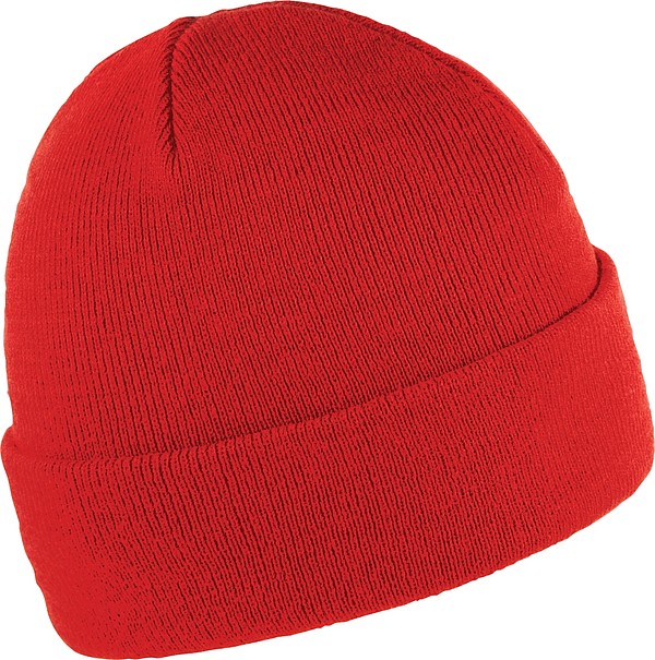 ZOBAR Dvojitě pletená zimní čepice, unisex, červená